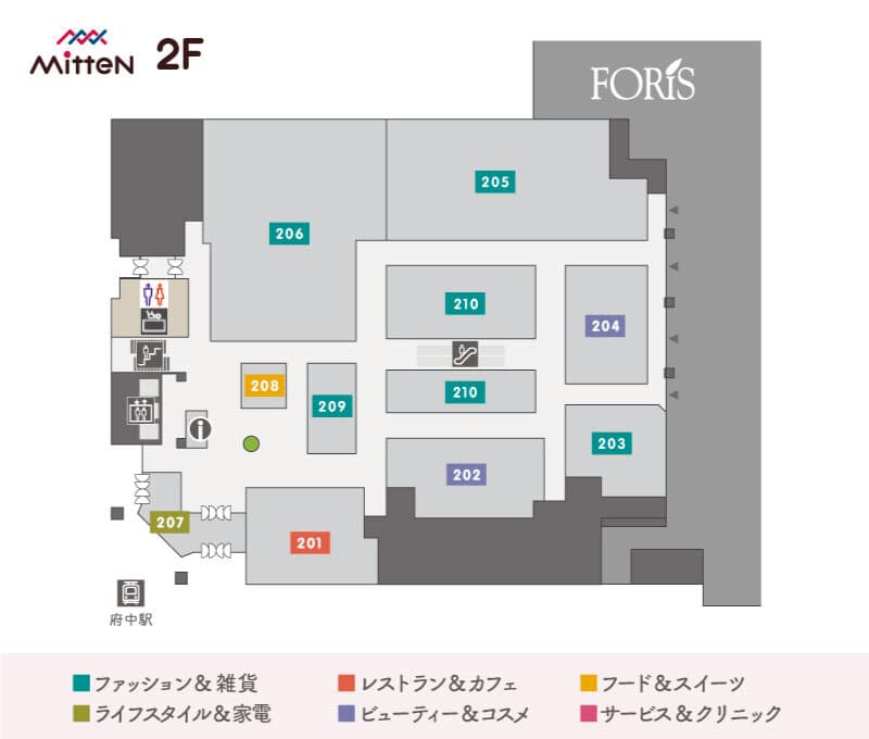 2Fペデストリアンデッキ前の図面・フロアマップ